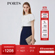 PORTS寶姿女裝春夏新品時尚Two-in-one疊片裝飾連衣裙LM8D198KWB008 丈青 M (6)
