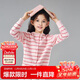 笛莎（DEESHA）笛莎童裝女童針織衫2025春秋中大童簡(jiǎn)約純色開(kāi)衫外套 淺粉條紋140