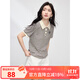熙世界（sllsky）學(xué)院風(fēng)撞色條紋T恤短袖時(shí)尚正肩polo領(lǐng)上衣2025春夏新款 杏底寶藍條 XL