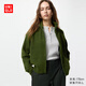 優(yōu)衣庫女裝舒芙蕾拉鏈針織開(kāi)衫/毛衣毛衫外套25新款480490 57 深橄欖色 M /160/84A