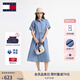 TOMMY JEANS【復古文藝風(fēng)】25夏季女純棉收腰寬松牛仔連衣裙長(cháng)裙 牛仔藍1A4 M (推薦:110-125斤)