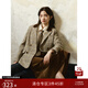 自巧（ZIQIAO）小個(gè)子美拉德棕色復古毛呢西裝外套女2023冬季新款格紋短外套 黃油棕格 S (3碼)