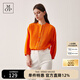 Marc O'Polo/MOP【商場(chǎng)同款】夏季新款別致風(fēng)琴褶薄款長(cháng)袖襯衫女 橘紅色279 S /165