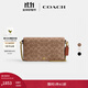 蔻馳（COACH）女士經(jīng)典標志MILA通勤斜挎包單肩包老花復古鏈條女包 B4/棕黃色 焦糖色