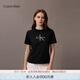 Calvin KleinJeans25夏季女士休閑通勤ck字母印花純棉針織圓領(lǐng)短袖T恤上衣