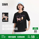 森馬（Semir）短袖t恤女中長(cháng)款萌寵花上衣25夏透氣吸濕寬松套頭衫109325100005