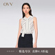 OVV【重磅真絲】2024春夏新款女裝22MM素縐緞飄帶無(wú)袖襯衫 藏青 M