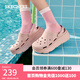斯凱奇（Skechers）洞洞鞋女士外穿厚底增高沙灘鞋子包頭涼拖鞋休閑 玫瑰紅色/ROS 37 尺碼偏大，建議選小一碼