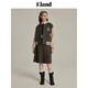ELAND衣戀毛呢外套女復(fù)古人字紋高級感挺闊棒球服EEJWD4TY12 淺卡其色 165