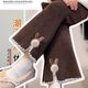 錦天豪客女童秋冬新款兔子加絨燈芯絨喇叭褲小女孩韓版百搭加厚休閑長(cháng)褲子 【一體絨】咖色兔子燈芯絨褲子 130