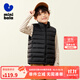 迷你巴拉【三防】男女童防風(fēng)保暖連帽羽絨服寶寶撞色羽絨馬甲 黑色90001 130