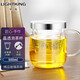 金灶（KAMJOVE）明尊系列耐熱玻璃茶杯花茶杯泡茶玻璃綠茶杯水杯子茶水分離杯帶蓋 S-016B