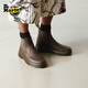 馬丁博士（Dr.Martens）2976 YS春季美拉德瘋馬皮棕色男切爾西靴 深棕色 42