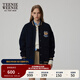 Teenie Weenie小熊秋季簡(jiǎn)約學(xué)院風(fēng)棒球服衛衣開(kāi)衫外套寬松時(shí)尚女裝 藏青色 M (165)