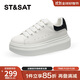 星期六（St&Sat）女鞋新款學(xué)院風(fēng)麥昆鞋舒適休閑運動(dòng)板鞋小白鞋 黑色 35