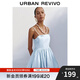 UR2025秋季新款女裝休閑蝴蝶結系帶花苞吊帶連衣裙UYY750111 淡藍 (偏短) S