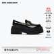 ANN ANDELMAN【陳都靈同款】樂(lè )福鞋女羊皮厚底黑皮鞋休閑小皮鞋 黑色 （建議拍大一碼） 37