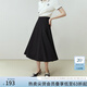 范思藍(lán)恩23FS11329 不規(guī)則a字半身裙女春秋垂墜感氣質(zhì)高腰傘裙子 黑色 M