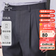 浪登秋季商務(wù)西褲男中年雙褶西服褲子寬松直筒正裝褲男士西裝褲 深灰色 36 (2.77尺)92cm
