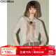 COCOBELLA時(shí)尚花紗印花長(cháng)袖T恤女氣質(zhì)休閑舒適圓領(lǐng)針織衫TS34 卡其 M
