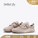 Bella Lily2025秋季新款小眾設計感女鞋平底時(shí)尚休閑鞋魔術(shù)貼 杏色 35