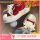 厚底增高米奇大頭鞋帆布鞋女2025情侶休閑百搭低幫板鞋男女同款 紅色【專(zhuān)柜升級版】 35 【標準尺碼】