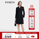 PORTS寶姿商場(chǎng)同款早春新品女裝西裝領(lǐng)造型雙排扣商務(wù)休閑連衣裙 黑色 XL (10)