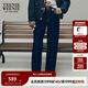 Teenie Weenie小熊女裝牛仔褲2025秋季新款簡(jiǎn)約時(shí)尚松弛舒適直筒褲 深藍色 M