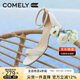 康莉（COMELY）一字帶涼鞋女粗跟25年夏季羊皮中跟時(shí)尚百搭通勤時(shí)裝涼鞋 米白 37