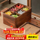 木雅軒干果盤(pán)實(shí)木干果盒瓜子糖果盤(pán)分格水果盤(pán)客廳干果收納盒果盤(pán)零食盤(pán) 胡桃木雙層+12玻璃碗