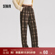 森馬（Semir）休閑褲女格紋闊腿褲復古風潮流2024冬季時尚仿呢長褲109724127008