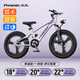 鳳凰官方旗艦店兒童山地自行車(chē)中大童變速男女鎂合金青少年學(xué)生車(chē)彩虹 鎂架/軸承中軸【刀輪單速】紫銀 22英寸【適合135CM-155CM】