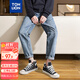 唐獅（TonLion）2025春秋男士牛仔褲休閑褲男士褲子百搭寬松小直筒男式牛仔褲