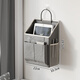 林家小子布藝收納掛袋墻掛式床頭門(mén)后宿舍墻上懸掛置物袋壁掛手機掛兜家用 灰色-中號帶口袋
