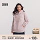 森馬（Semir）史努比系列衛衣女中長(cháng)款假兩件圖案冬oversize搖粒絨101724116019