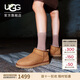 UGG秋季女士休閑平底純色圓頭經(jīng)典短筒靴雪地靴1116109CHE|栗色37