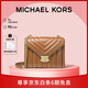 MICHAEL KORS禮物輕奢MK女包WHITNEY皮質(zhì)鏈條單肩斜挎信封包 大號 橡果棕色