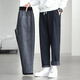 布衣傳說(shuō)【加絨加厚】重磅燈芯絨松緊腰抽繩柔軟保暖運動(dòng)小錐男式休閑褲 灰色 L