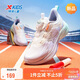 特步（XTEP）童鞋兒童棉花糖女童網(wǎng)面透氣旋鈕扣跑鞋 經(jīng)典白/雪青紫/寧?kù)o藍(lán) 36