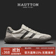 皓頓（HAUT TON）男鞋休閑鞋頭層牛皮德訓鞋簡(jiǎn)約運動(dòng)跑步板鞋2025新品軟底鞋子男款 白灰色 40 【適合運動(dòng)鞋41碼】