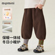 MQDMINI童裝男童加絨褲子秋冬兒童燈籠褲休閑褲中小童百搭長(cháng)褲?福祿