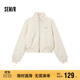 森馬（Semir）外套女短款顯高小個(gè)子溫柔氣質(zhì)2024冬季立領(lǐng)毛絨夾克109724108006