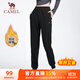 駱駝（CAMEL）加絨加厚束腳衛褲女休閑針織運動(dòng)褲子 Y23CY0L5014 幻影黑 XL
