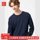 優(yōu)衣庫【狂歡價(jià)】男裝女裝柔軟圓領(lǐng)T恤/休閑長(cháng)袖上衣479783 69 藏青色 L /175/100A
