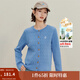 茵曼（INMAN）章若楠同款復古老錢(qián)風(fēng)女裝開(kāi)衫毛衣2025秋季新品通勤感針織衫 碧海藍 M