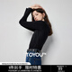 初語(yǔ)【暖皮衣】德絨t恤女秋冬高領(lǐng)打底衫長(cháng)袖修身輕暖上衣七夕 黑色 XL