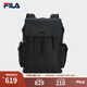 FILA【黑武士】斐樂男士背包2025秋季新款老花輕便大容量背包書包黑色 正黑色-BK XS