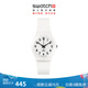 斯沃琪（Swatch）瑞士手表  原創(chuàng  ) 純白之光 開(kāi)學(xué)季禮物男女簡(jiǎn)約石英表 白色
