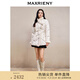 MAXRIENY國風(fēng)中式復古盤(pán)扣羽絨服冬季新款毛絨立領(lǐng)提花外套女 米白 M 02