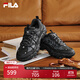 FILA 斐樂官方男鞋F(xiàn)LUID 6復古運動鞋2025冬季新款貓爪6代休閑老爹鞋 黑/影黑灰-BD 42
